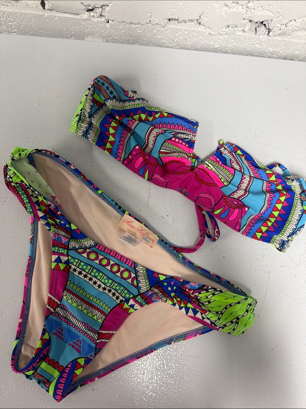 Colorful Abstract Print Bikini MARA HOFFMAN Swim Size Medium